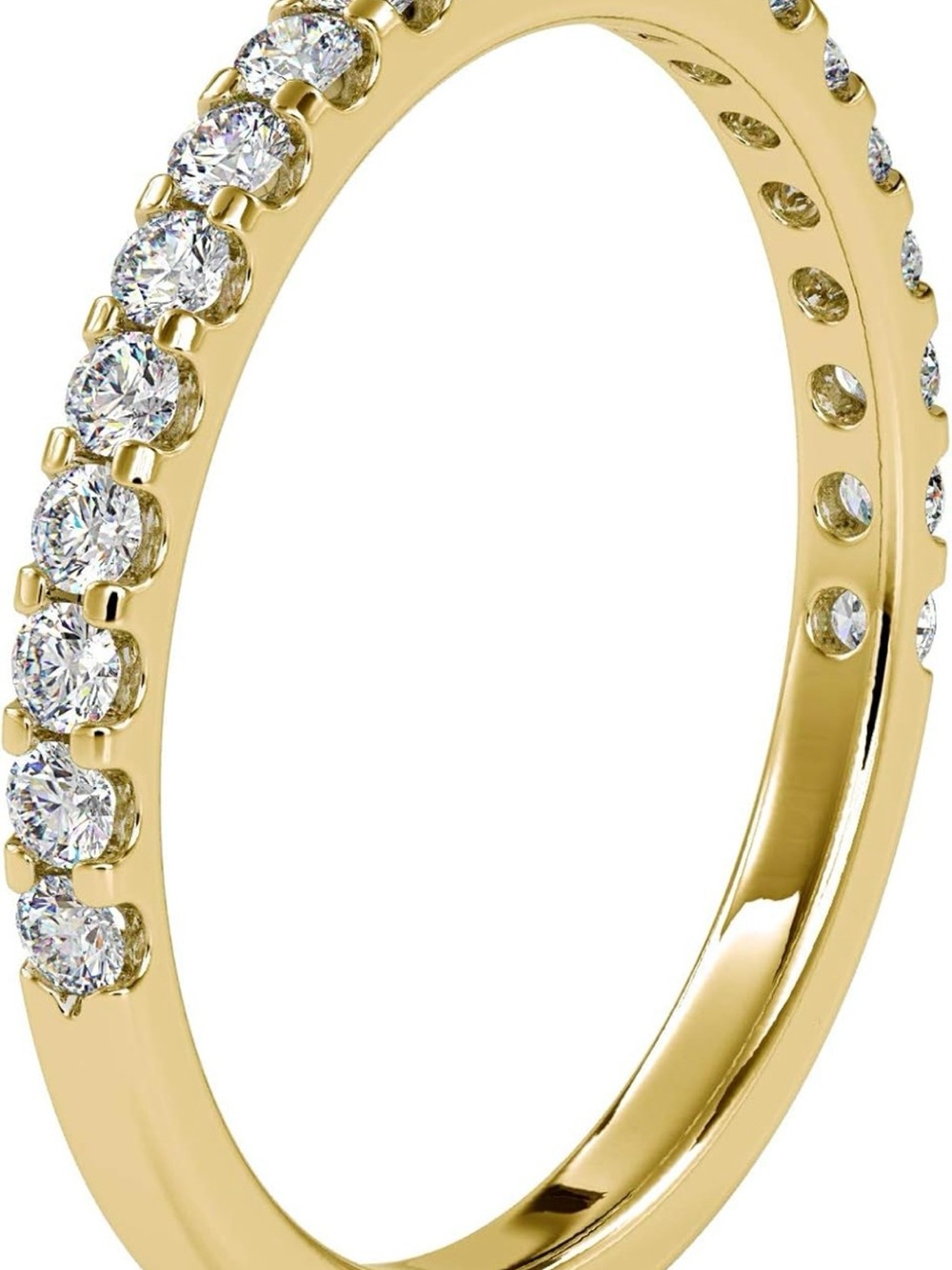 Certified VVS Gems White Diamond 18k Gold Half Eternity Ring Size 7 - Picture 3 of 13